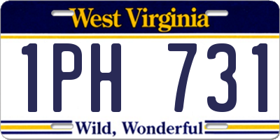 WV license plate 1PH731