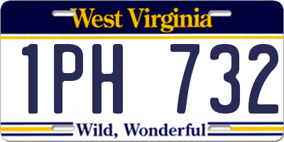 WV license plate 1PH732