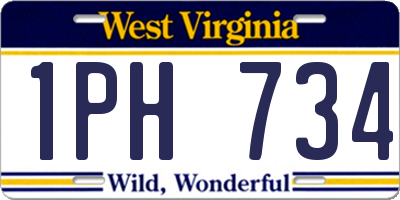 WV license plate 1PH734