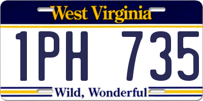 WV license plate 1PH735