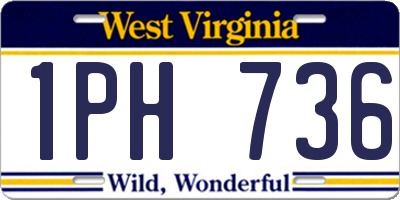 WV license plate 1PH736