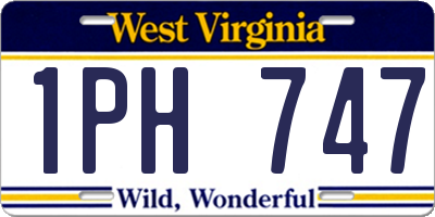 WV license plate 1PH747
