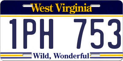 WV license plate 1PH753