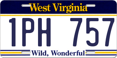 WV license plate 1PH757