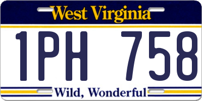 WV license plate 1PH758