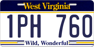 WV license plate 1PH760