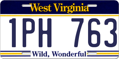 WV license plate 1PH763