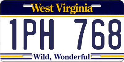 WV license plate 1PH768
