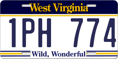 WV license plate 1PH774