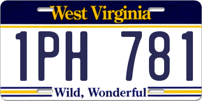 WV license plate 1PH781