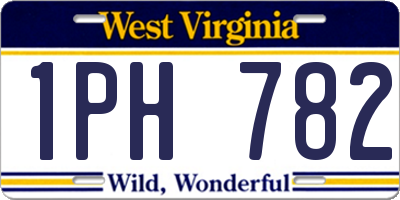WV license plate 1PH782