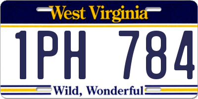 WV license plate 1PH784