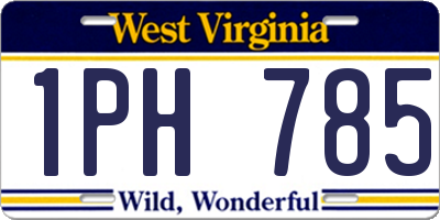 WV license plate 1PH785