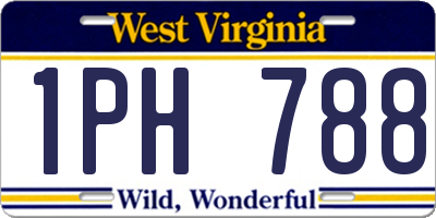 WV license plate 1PH788