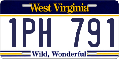 WV license plate 1PH791