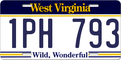 WV license plate 1PH793