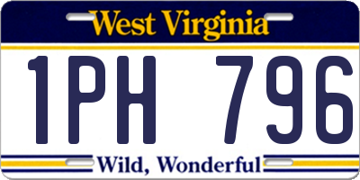 WV license plate 1PH796
