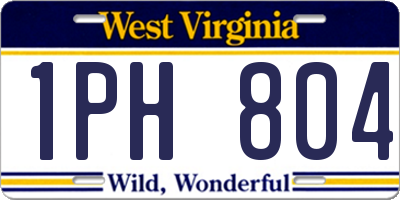 WV license plate 1PH804
