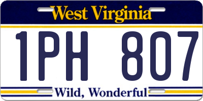 WV license plate 1PH807