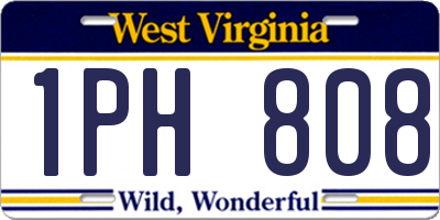 WV license plate 1PH808