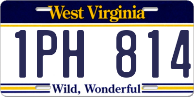 WV license plate 1PH814