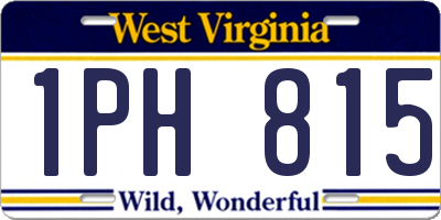 WV license plate 1PH815
