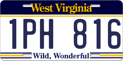WV license plate 1PH816