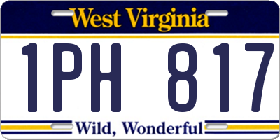 WV license plate 1PH817