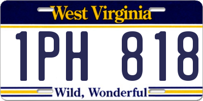 WV license plate 1PH818