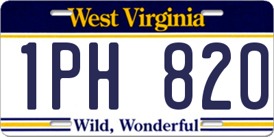 WV license plate 1PH820