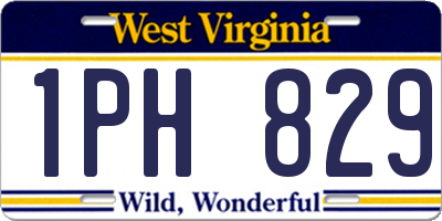 WV license plate 1PH829