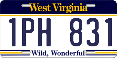 WV license plate 1PH831