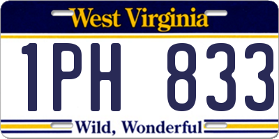 WV license plate 1PH833