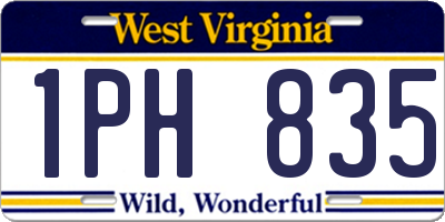 WV license plate 1PH835