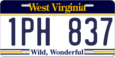 WV license plate 1PH837