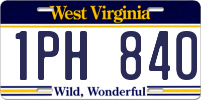 WV license plate 1PH840
