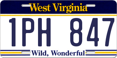 WV license plate 1PH847