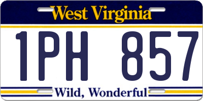 WV license plate 1PH857