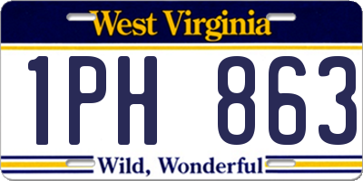 WV license plate 1PH863