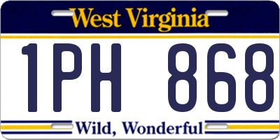 WV license plate 1PH868