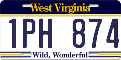 WV license plate 1PH874