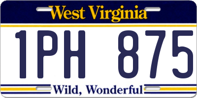 WV license plate 1PH875