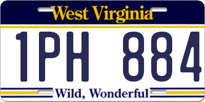 WV license plate 1PH884