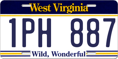 WV license plate 1PH887