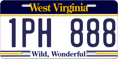 WV license plate 1PH888