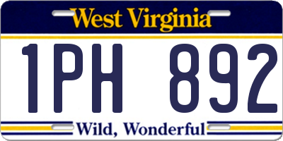 WV license plate 1PH892