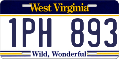 WV license plate 1PH893