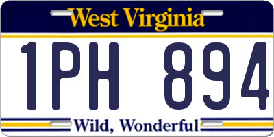 WV license plate 1PH894