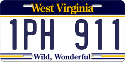 WV license plate 1PH911