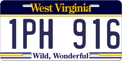 WV license plate 1PH916